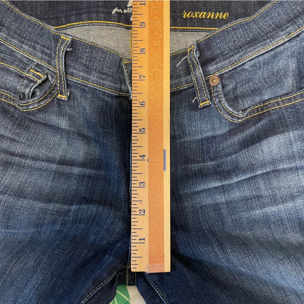 7FAM Jeans 7 Roxanne Blue Denim 29 Casual Norm Skinny Americana Basic Western - Picture 15 of 16